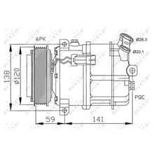 NRF KLIMAKOMPRESSOR PXV16 passend für CADILLAC BLS FIAT CROMA OPEL SIGNUM