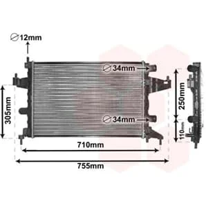 Van Wezel Wasserkühler Opel Corsa C Combo 1,0 1,2 1,4 + 16V