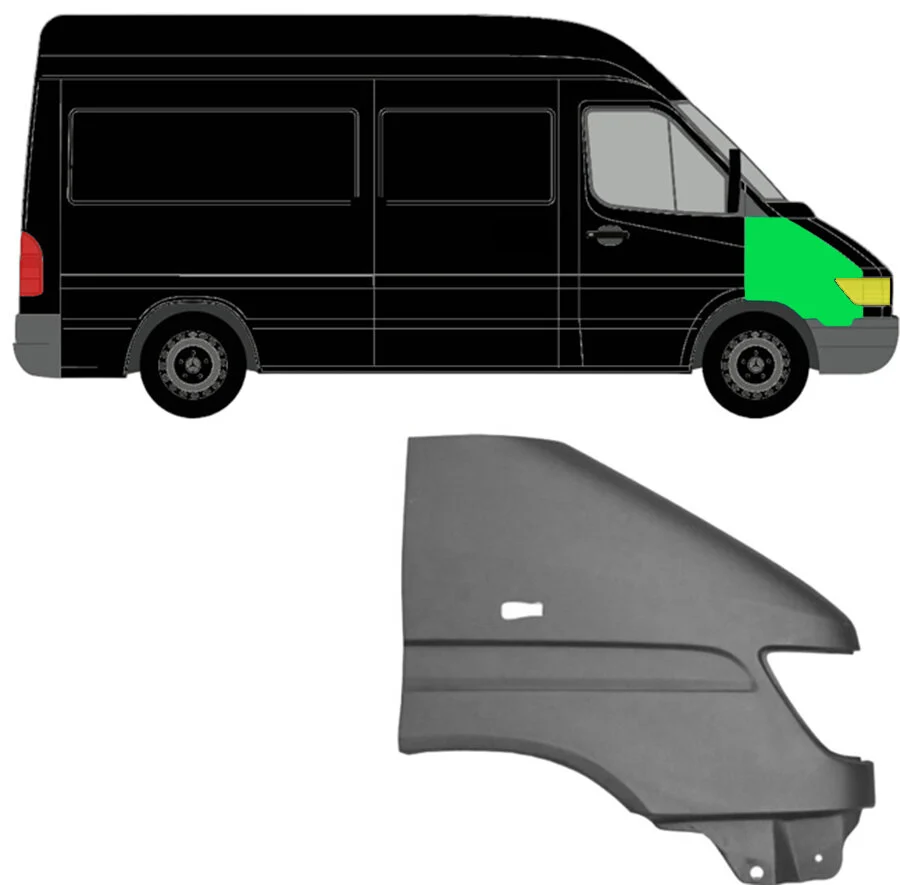 Vorne Kotflügel für Mercedes Sprinter 1995 - 2000 rechts