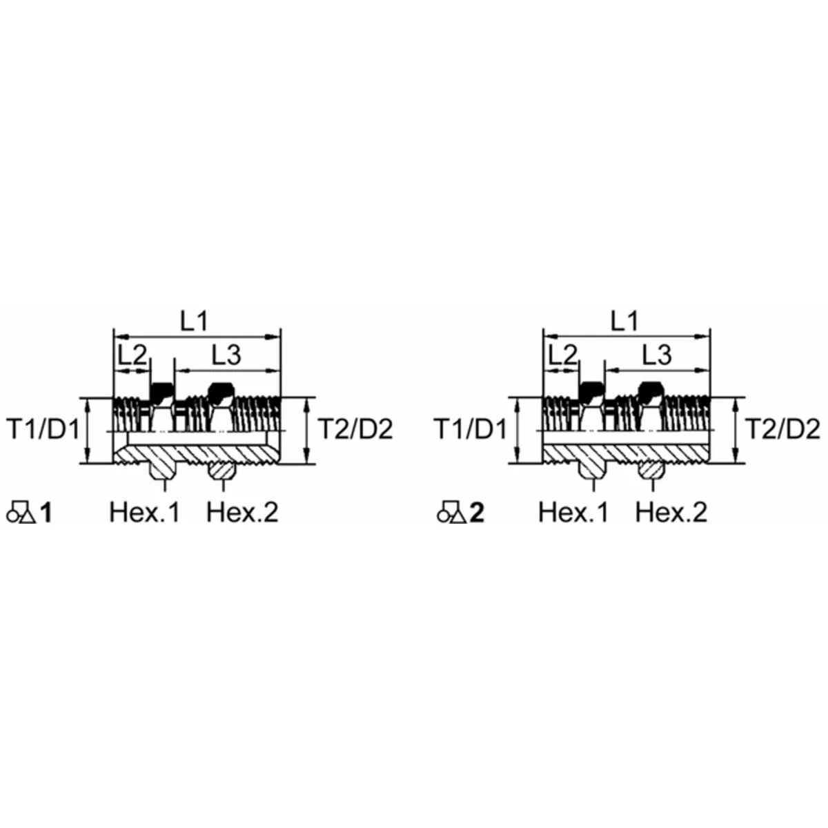 Wabco Doppelstutzen mit Mutter 8938900300 - 893 890 030 0 passend für 41456231