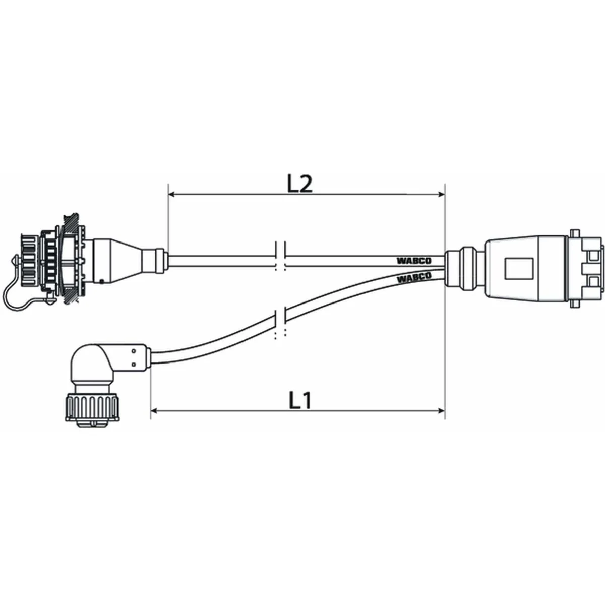 Wabco Kabel mit Gerätesteckdose ABS 4496161570 - 449 616 157 0 passend für 7109064