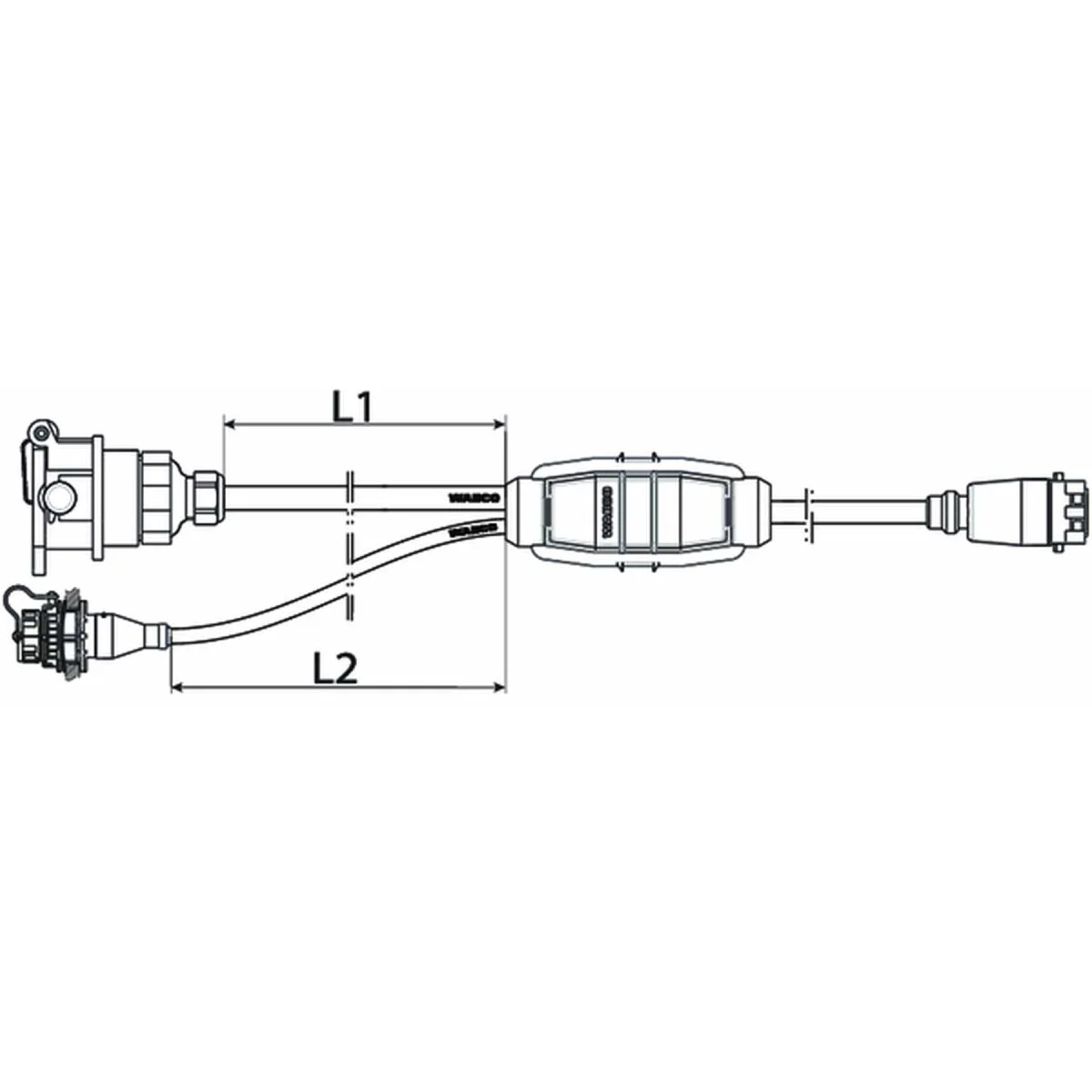 Wabco Versorgungsleitung mit ABS-Steckdose 4491440570 - 449 144 057 0