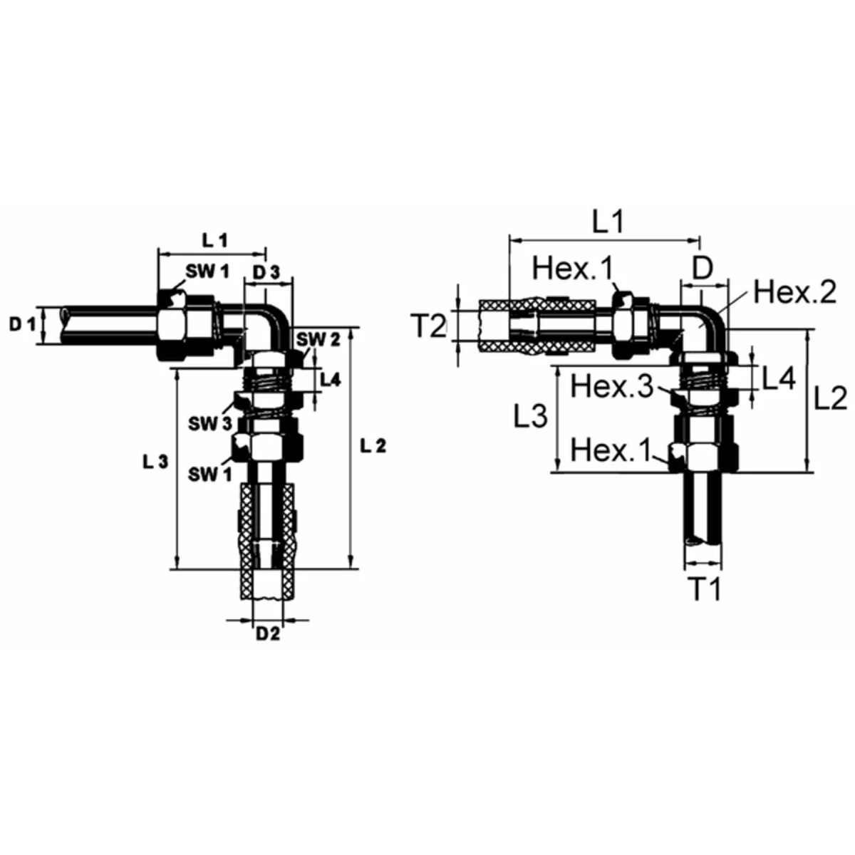 Wabco Winkeldurchgangsverschraubung 8938400840 - 893 840 084 0 passend für 6235095