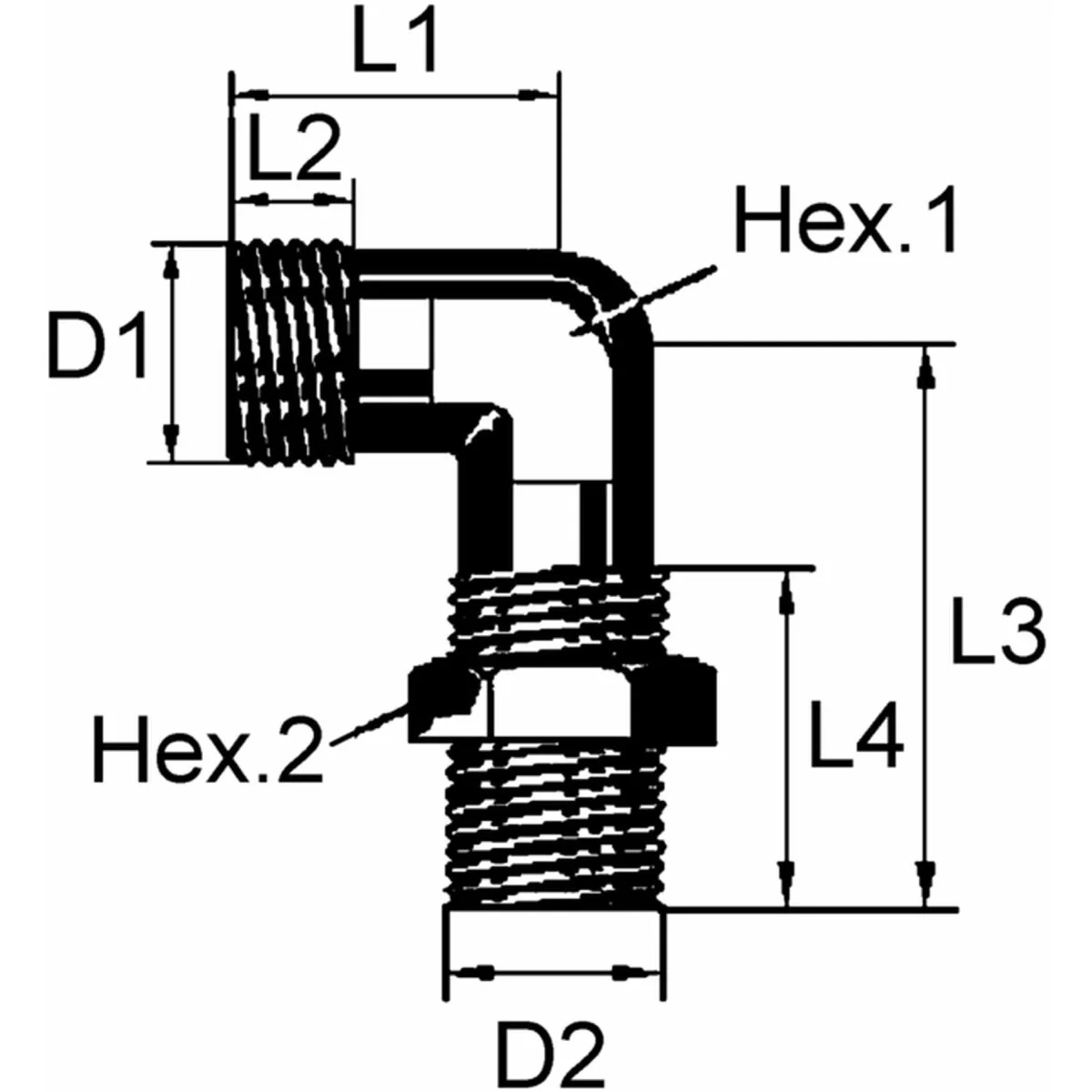 Wabco Winkelstück mit Gegenmutter 8938900740 - 893 890 074 0 passend für 40522222