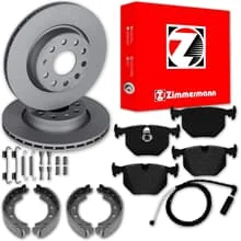 Zimmermann BREMSSCHEIBEN + BELÄGE + HANDBREMSE HINTEN passend für BMW X3 E83