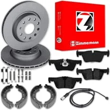 Zimmermann BREMSSCHEIBEN + BELÄGE + HANDBREMSE passend für BMW 3er 4er F30-36